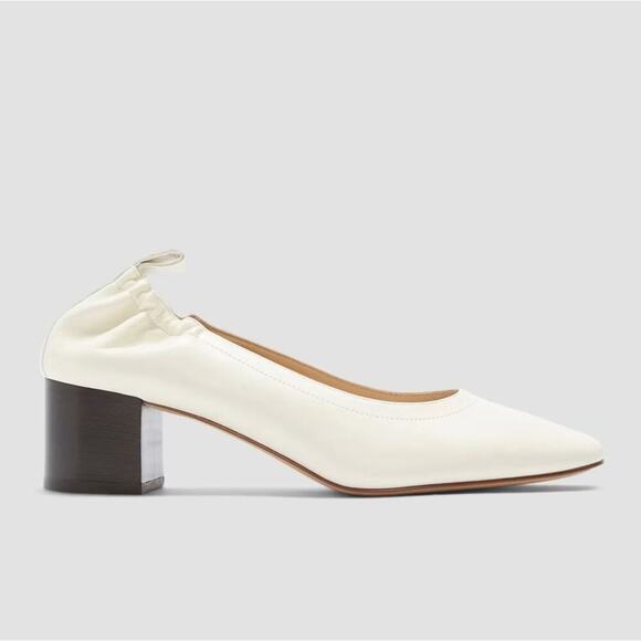 EVERLANE The Day Heel White Bone Stacked Shoes Slip On Italian Leather 8.5 NEW - Picture 4 of 14